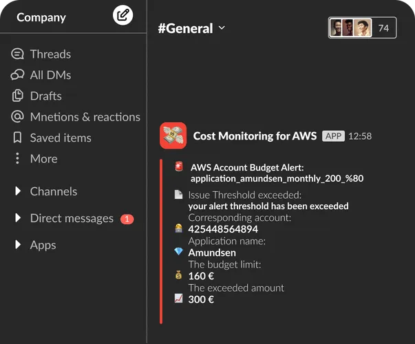 Cost Monitoring Slack Integrations